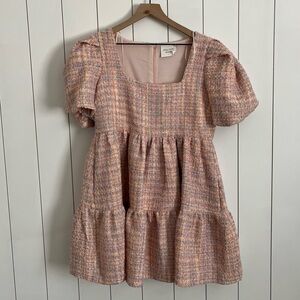 Tuckernuck Hyacinth House Tweed Puff Sleeve Mini Dress
